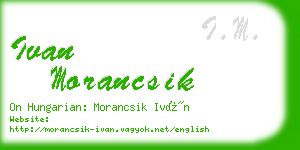 ivan morancsik business card